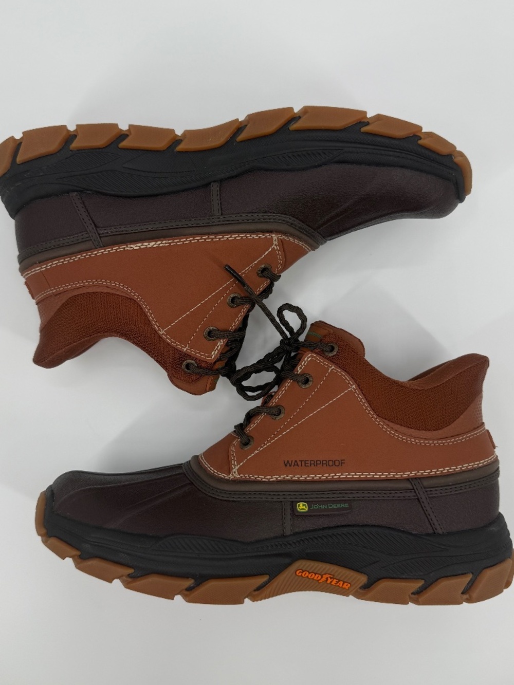 Skechers John Deere Slip-Ins Waterproof Goodyear Duck Rain Boots Brown Men 11